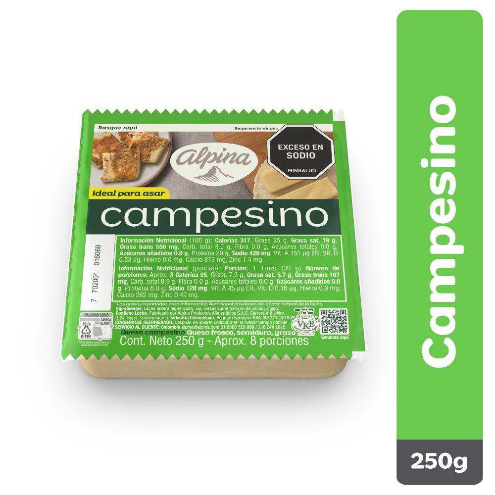 Queso Campesino Alpina 250g