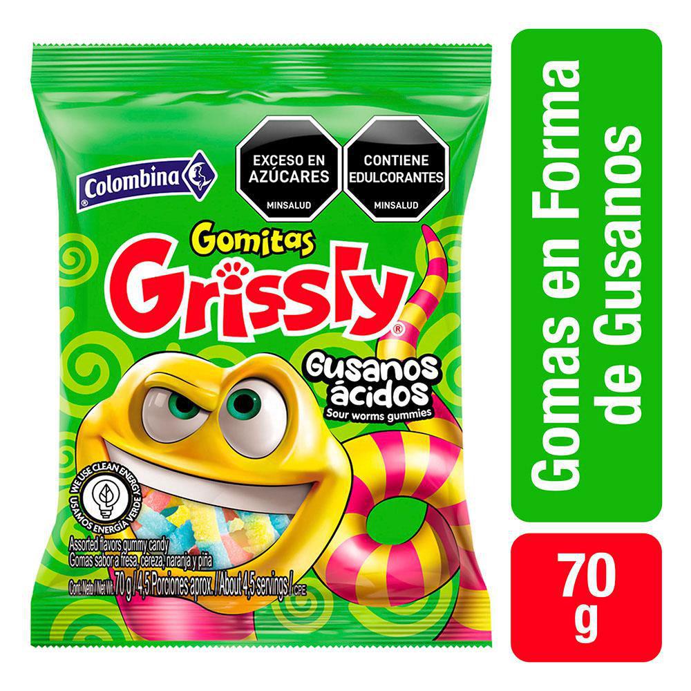 Gomitas Grissly Gusanos Acidos 70g